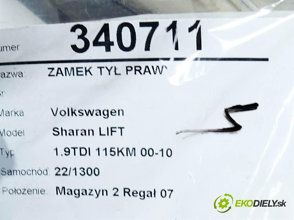 Volkswagen Sharan LIFT  2001 85 kW 1.9TDI 115KM 00-10 1900 zámok zadní část pravý