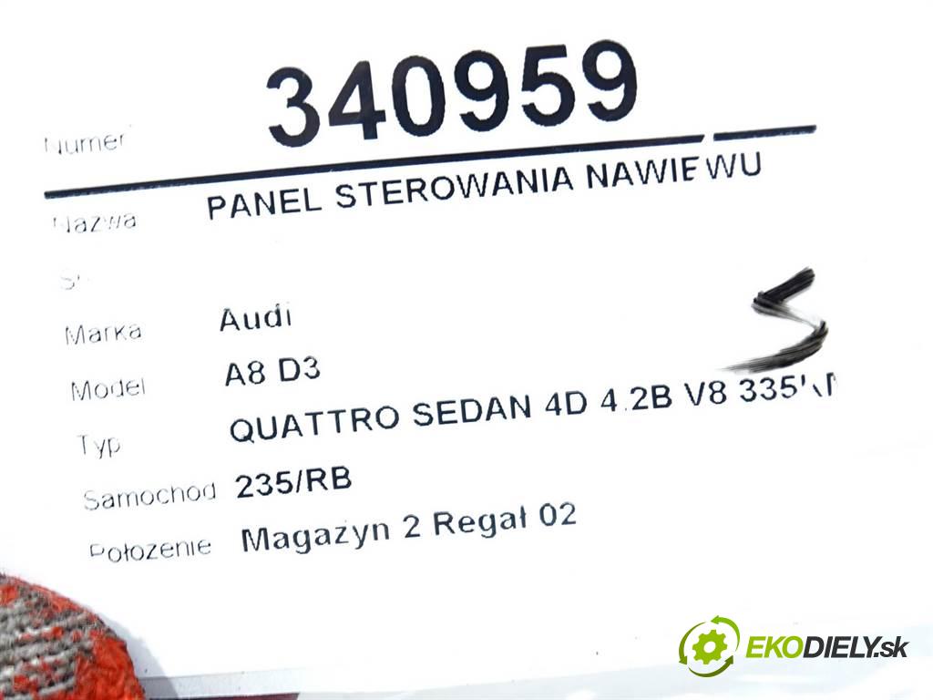 Audi A8 D3  2003 246 kW QUATTRO SEDAN 4D 4.2B V8 335KM 02-09 4200 Panel ovládania kúrenia 4E0820043A (Prepínače, spínače, tlačidlá a ovládače kúrenia)