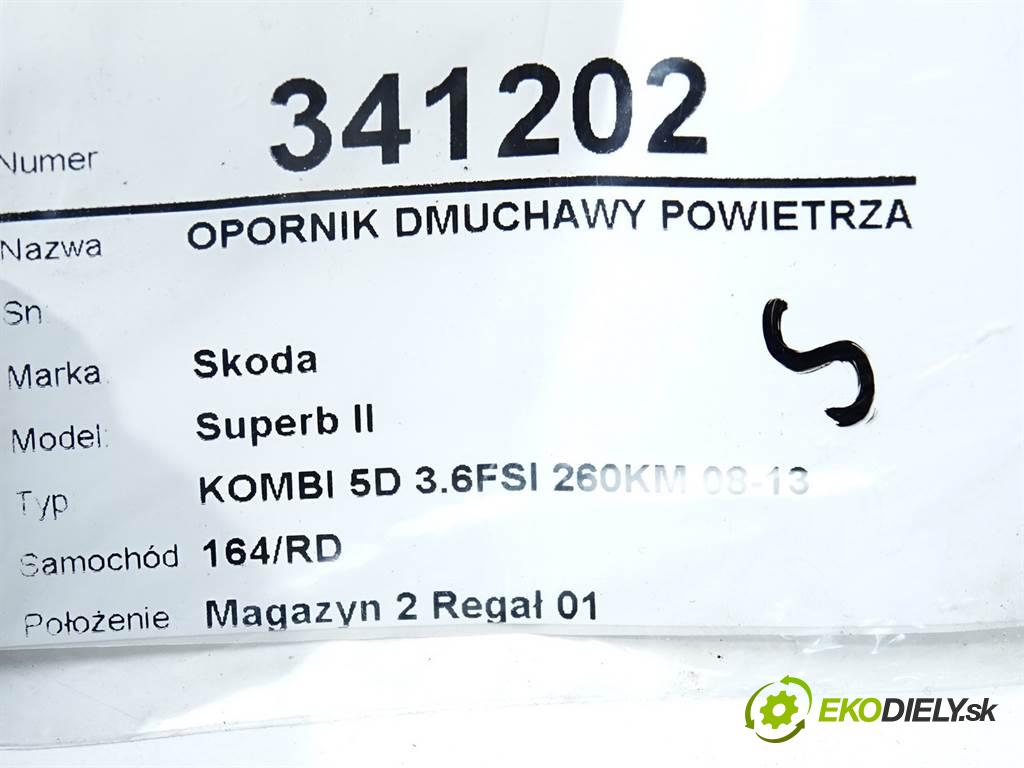 Skoda Superb II  2012 191 kW KOMBI 5D 3.6FSI 260KM 08-13 3500 Odpor, rezistor kúrenia vzduchu 3C0907521F (Odpory (rezistory) kúrenia)