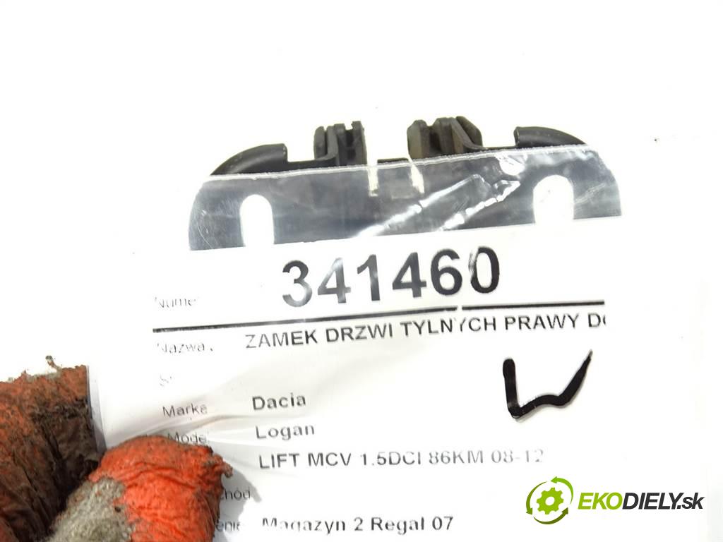 Dacia Logan    LIFT MCV 1.5DCI 86KM 08-12  zámok dveře zadní část pravý dolní
