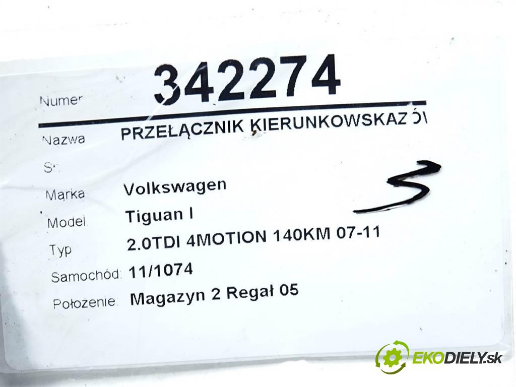 Volkswagen Tiguan I  2009 103 kW 2.0TDI 4MOTION 140KM 07-11 2000 Prepínač smeroviek 1K0953513E (Prepínače, spínače, tlačidlá a ovládače kúrenia)