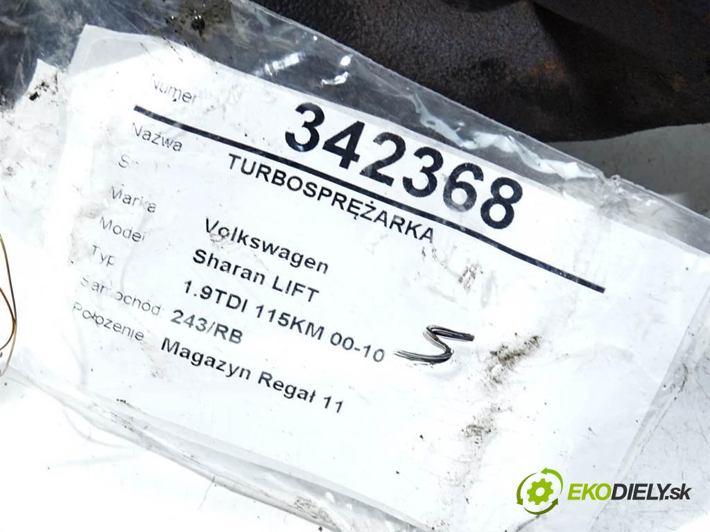 Volkswagen Sharan LIFT  2002 85KW 1.9TDI 115KM 00-10 1869 turbo 038253019N (Turbodúchadla (kompletní))