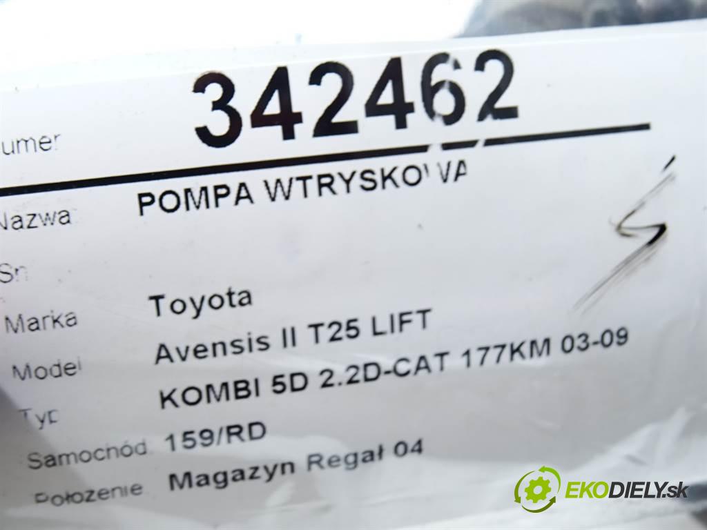 Toyota Avensis II T25 LIFT  2007 130 kW KOMBI 5D 2.2D-CAT 177KM 03-09 2200 Pumpa vstrekovacia 22100-0R020 (Vstrekovacie čerpadlá)