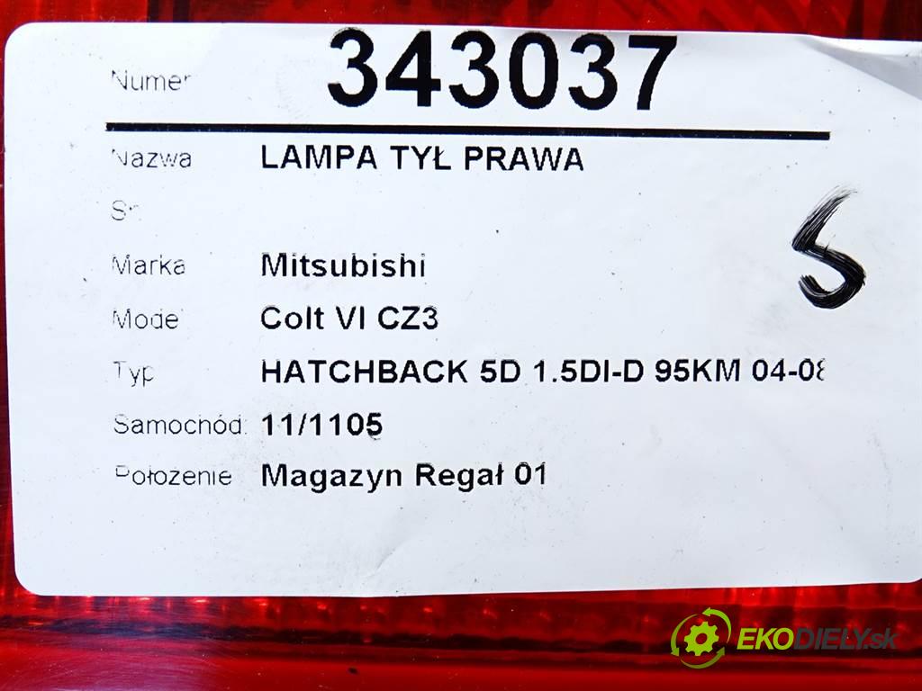 Mitsubishi Colt VI CZ3  2006 70 kW HATCHBACK 5D 1.5DI-D 95KM 04-08 1500 Svetlo zad pravá  (Ostatné)