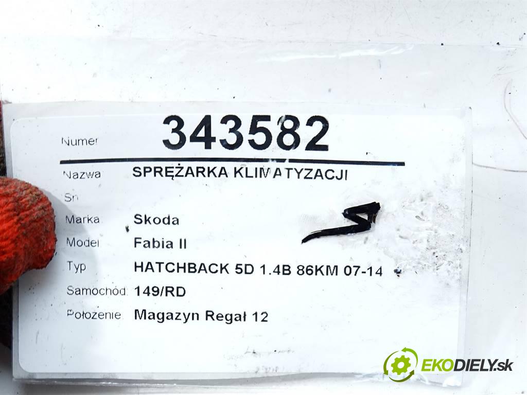 Skoda Fabia II  2007 63 kW HATCHBACK 5D 1.4B 86KM 07-14 1400 kompresor klimatizace 6Q0820808B (Kompresory)