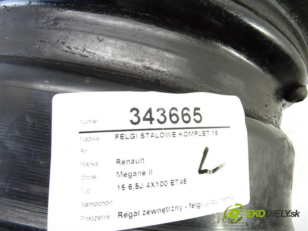 Renault Megane II    15 6,5J 4X100 ET45  disky plechové 15  (Plechové)