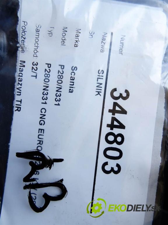 Scania P280/N331 P280/N331 CNG EURO 6 206 kW (280KM)  2014 206 kW (280KM)  P280/N331 CNG EURO 6 206 kW (280KM)  9291 Motor 0C09-101/102 CNG EURO 6 (Motory (kompletné))