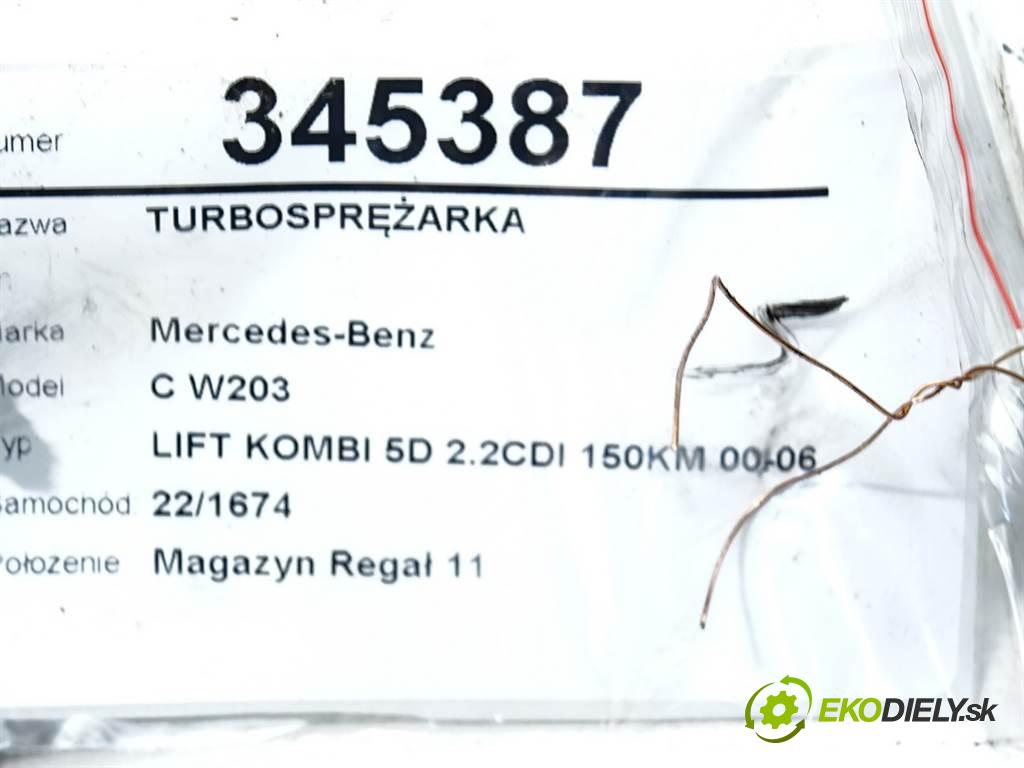 Mercedes-Benz C W203  2005 110 kW LIFT KOMBI 5D 2.2CDI 150KM 00-06 2200 turbo A6460900180 (Turbodúchadla (kompletní))
