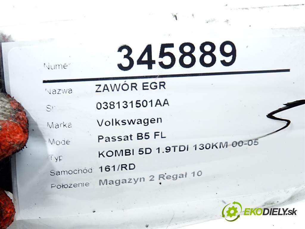 Volkswagen Passat B5 FL  2002 96 kW KOMBI 5D 1.9TDI 130KM 00-05 1900 Ventil EGR 038131501AA (EGR ventily)