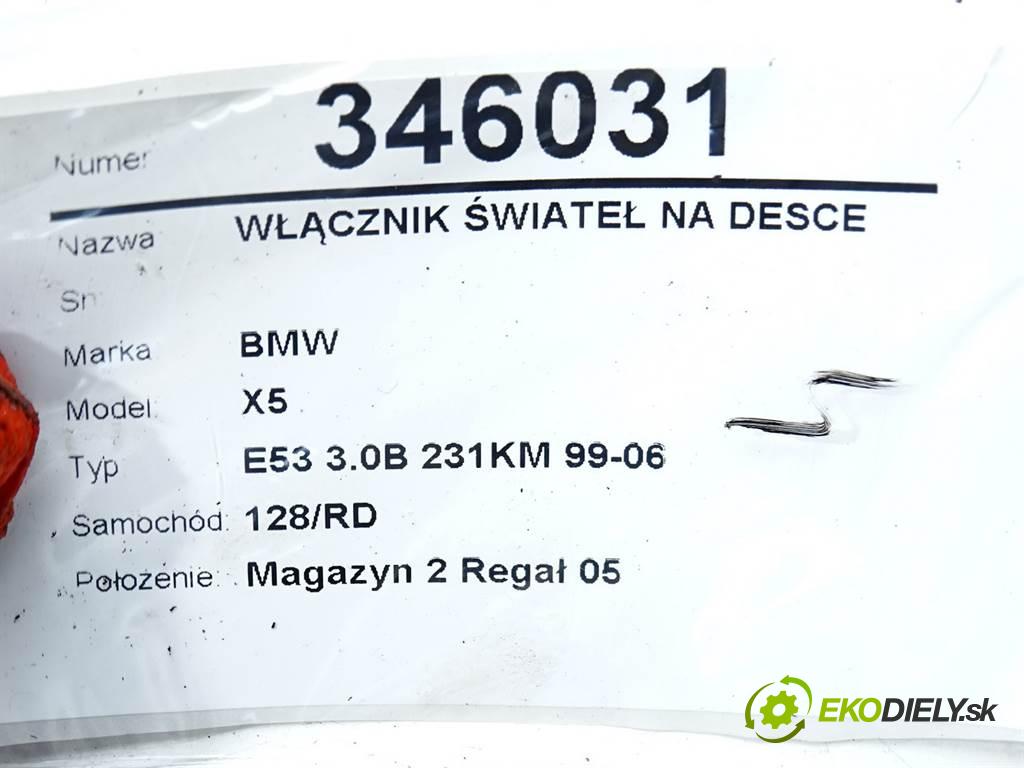 BMW X5  2001 170 kW E53 3.0B 231KM 99-06 3000 Spínač svetiel na prístrojovej doske 8380255 (Prepínače, spínače, tlačidlá a ovládače kúrenia)