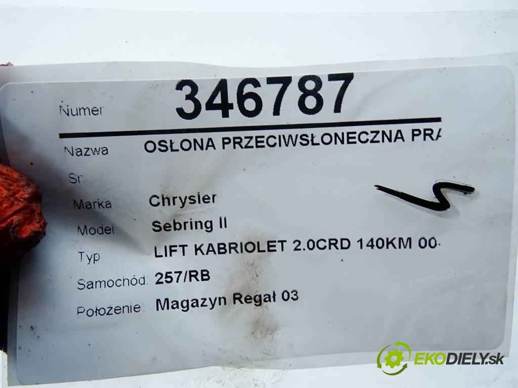 Chrysler Sebring II  2007  LIFT KABRIOLET 2.0CRD 140KM 00-07 2000 Clona slnečná pravá  (Ostatné)