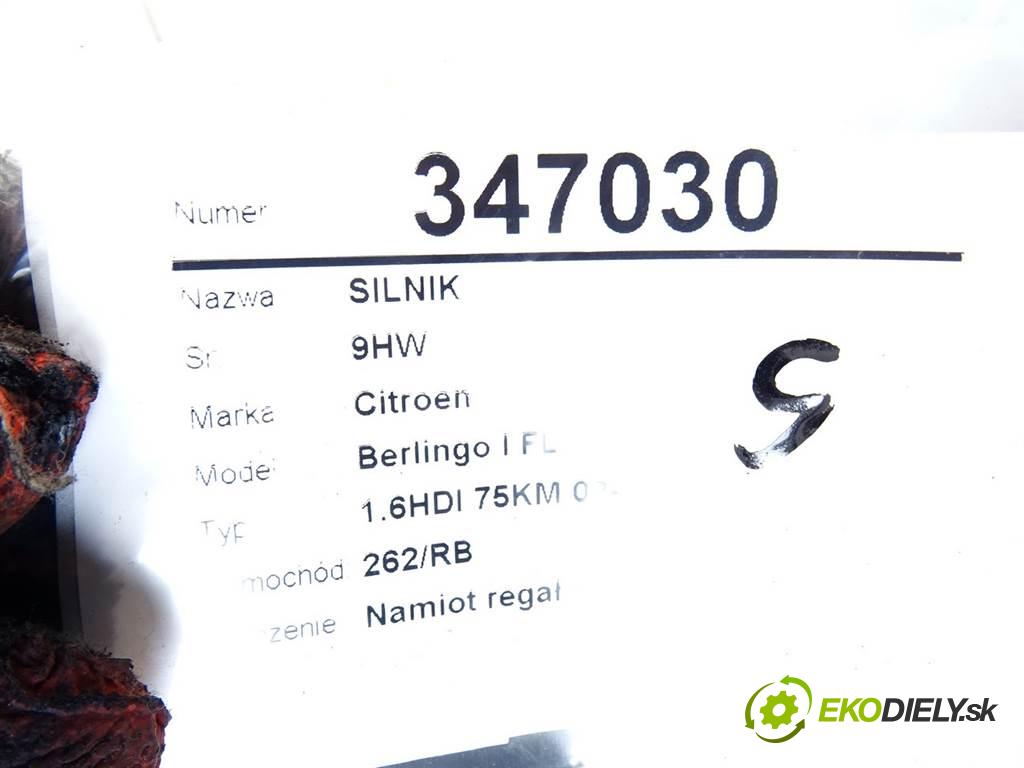 Citroen Berlingo I FL  2007 55 kW 1.6HDI 75KM 02-10 1600 Motor 9HW (Motory (kompletné))
