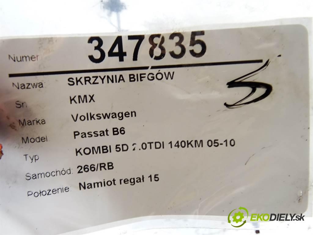 Volkswagen Passat B6  2008 103 kW KOMBI 5D 2.0TDI 140KM 05-10 2000 převodovka KMX (Převodovky)