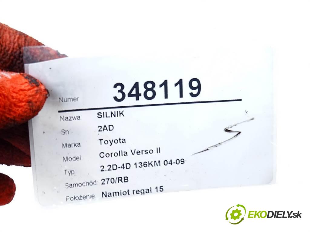 Toyota Corolla Verso II  2009 100 kW 2.2D-4D 136KM 04-09 2200 Motor 2AD-FTV (Motory (kompletné))