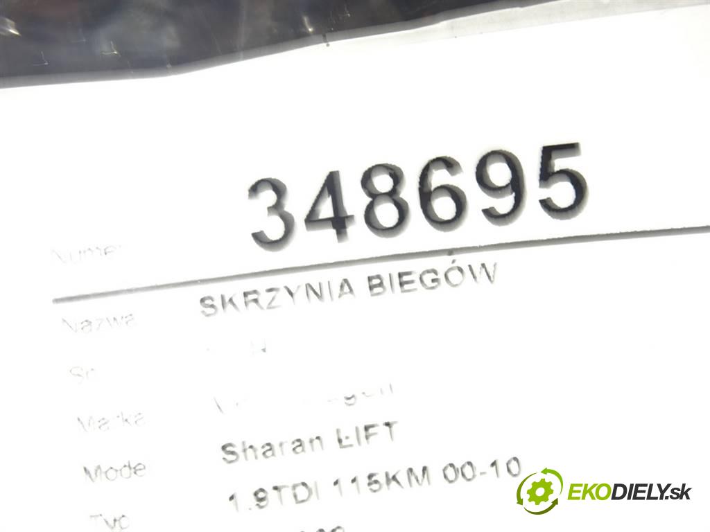 Volkswagen Sharan LIFT  2001 85 kW 1.9TDI 115KM 00-10 1900 Prevodovka EHH (Prevodovky)