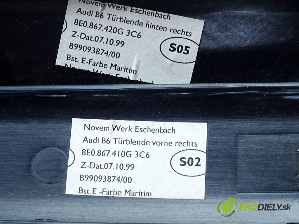 Audi A4 B6    SEDAN 1.8T 150KM 00-04  lišty kryt  (Lišty)