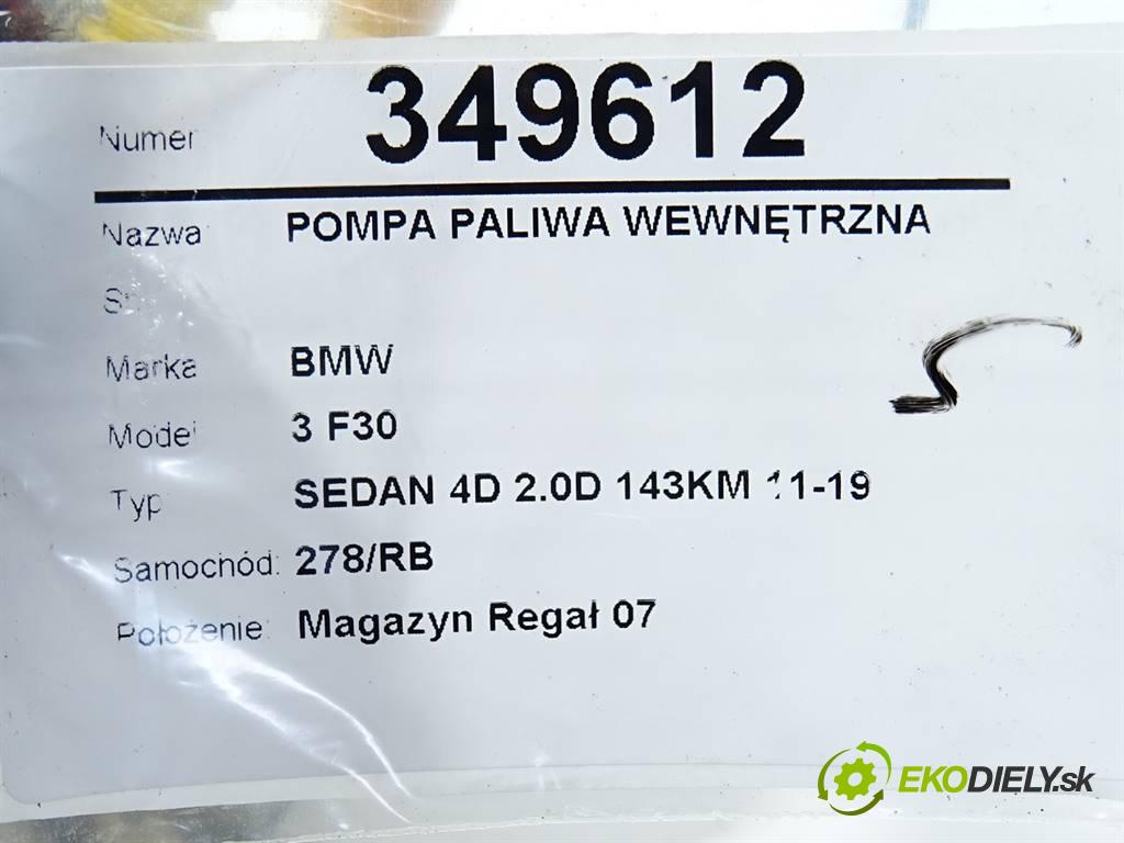 BMW 3 F30  2013 105 kW SEDAN 4D 2.0D 143KM 11-19 2000 Pumpa paliva vnútorná 7243972 (Palivové pumpy, čerpadlá, plaváky)