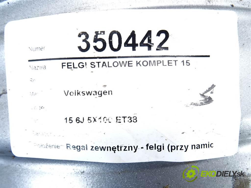 Volkswagen     15 6J 5X100 ET38  disky plechové 15  (Plechové)