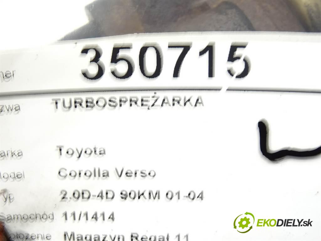 Toyota Corolla Verso  2001 66 kW 2.0D-4D 90KM 01-04 2000 turbo 17201-27050 (Turbodúchadla (kompletní))