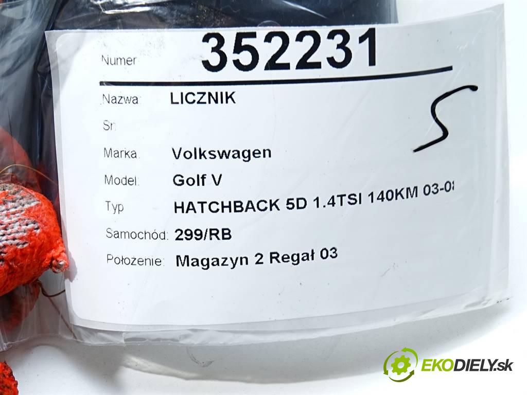 Volkswagen Golf V  2007 103KW HATCHBACK 5D 1.4TSI 140KM 03-08 1400 Prístrojovka 1K0920863A (Prístrojové dosky, displeje)