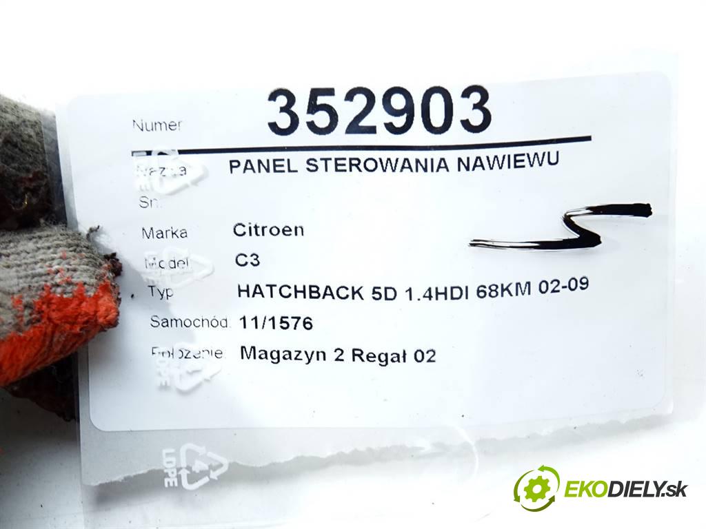 Citroen C3  2004 50 kW HATCHBACK 5D 1.4HDI 68KM 02-09 1400 Panel ovládania kúrenia F664480V (Prepínače, spínače, tlačidlá a ovládače kúrenia)
