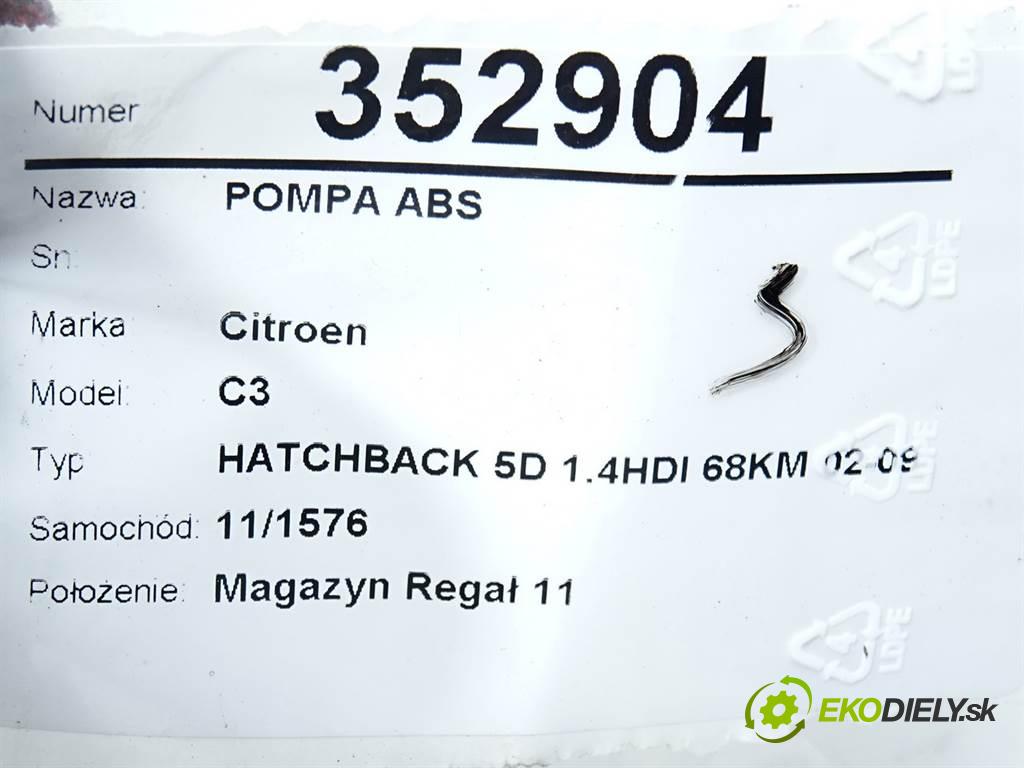 Citroen C3  2004 50 kW HATCHBACK 5D 1.4HDI 68KM 02-09 1400 pumpa ABS 9652182680 (Pumpy brzdové)