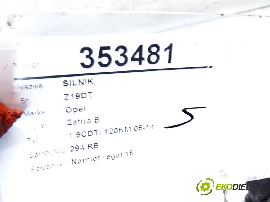 Opel Zafira B  2006 88 kW 1.9CDTI 120KM 05-14 1900 Motor Z19DT (Motory (kompletné))