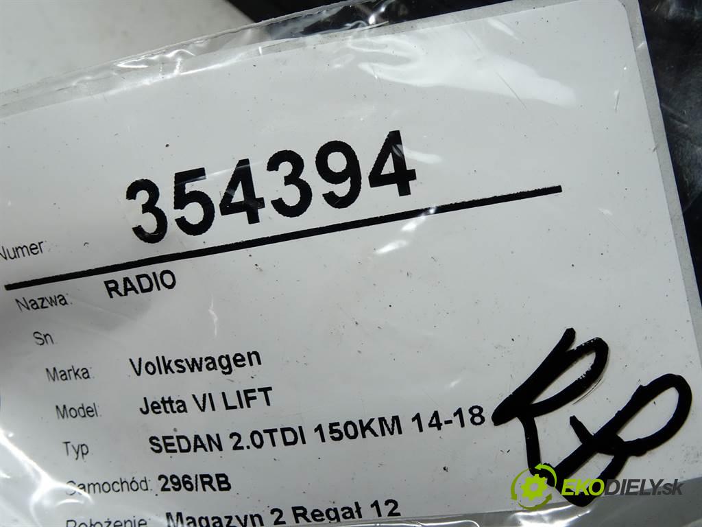 Volkswagen Jetta VI LIFT  2015 110 kW SEDAN 2.0TDI 150KM 14-18 2000 RADIO 1K0035186AR (Audio zariadenia)