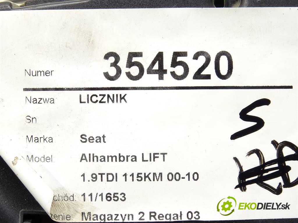 Seat Alhambra LIFT  2001 85 kW 1.9TDI 115KM 00-10 1900 Prístrojovka 7M7920800C (Prístrojové dosky, displeje)