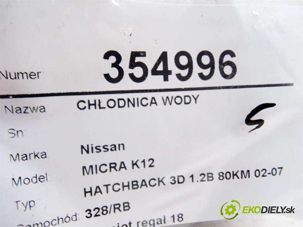 Nissan MICRA K12  2005  HATCHBACK 3D 1.2B 80KM 02-07 1200 Chladič vody 21400AX601 (Chladiče vody)