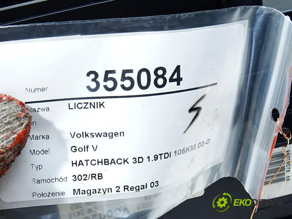 Volkswagen Golf V  2008 77 kW HATCHBACK 3D 1.9TDI 105KM 03-09 1900 Prístrojovka 1K0920874B (Prístrojové dosky, displeje)