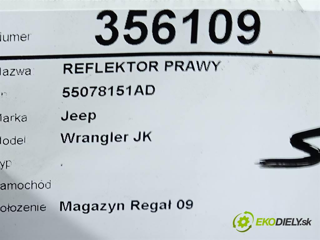 Jeep Wrangler JK    .  Svetlomet pravy 55078151AD (Pravé)