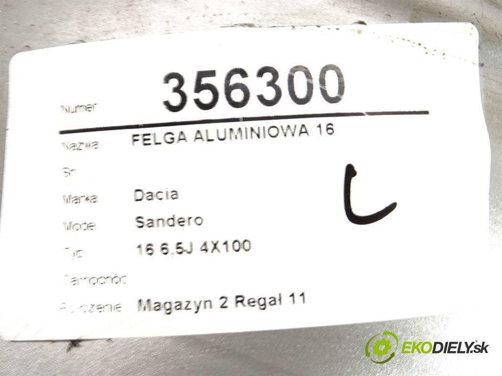Dacia Sandero    16 6,5J 4X100   disk 16  (Hliníkové)