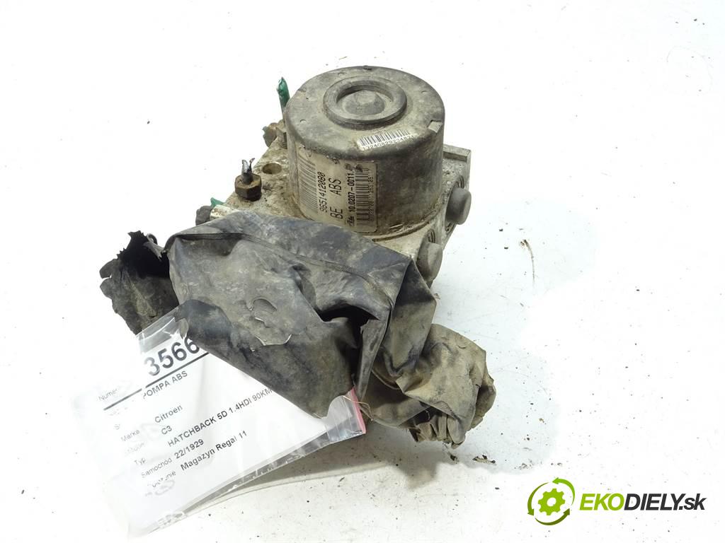 Citroen C3  2003 50KW HATCHBACK 5D 1.4HDI 90KM 02-09 1400 Pumpa ABS  (Pumpy ABS)