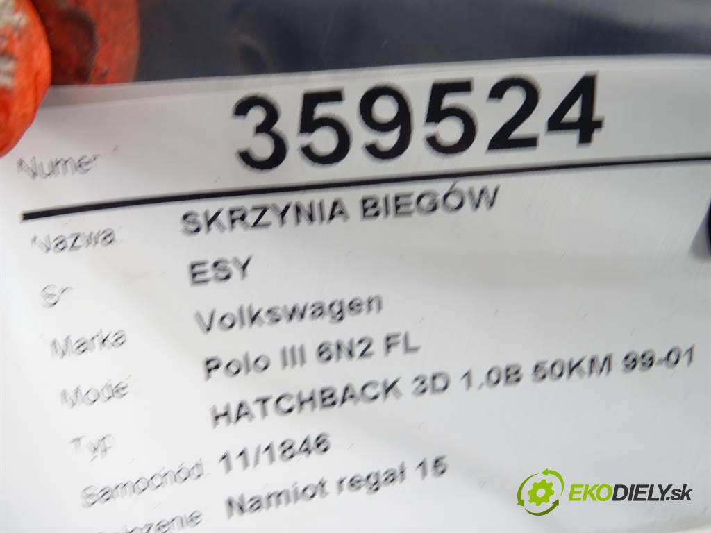 Volkswagen Polo III 6N2 FL  2001 37 kW HATCHBACK 3D 1.0B 50KM 99-01 1000 Prevodovka ESY (Prevodovky)