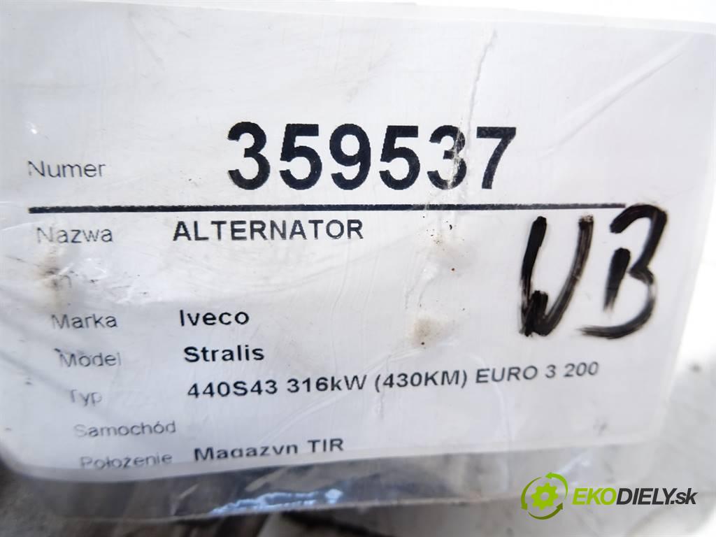 Iveco Stralis    440S43 316kW (430KM) EURO 3 2002-2006  Alternátor 504349338 (Alternátory)