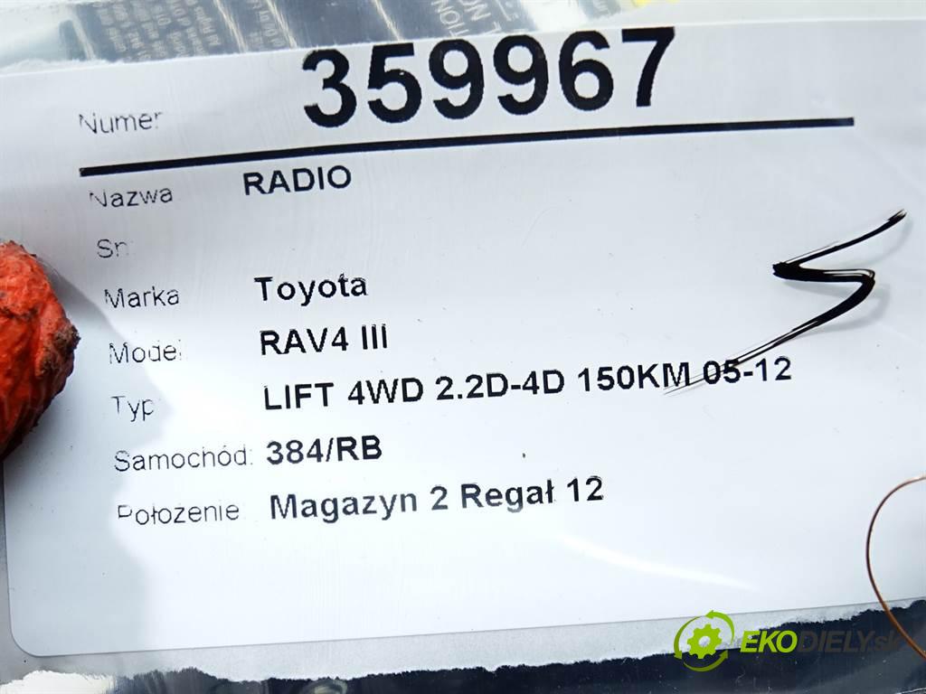 Toyota RAV4 III  2011 110 kW LIFT 4WD 2.2D-4D 150KM 05-12 2200 RADIO Navigácia KW-NX7000 (Audio zariadenia)