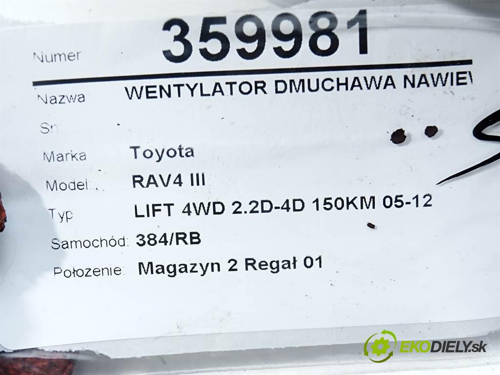 Toyota RAV4 III  2011 110 kW LIFT 4WD 2.2D-4D 150KM 05-12 2200 ventilátor topení 272700-8103 (Ventilátory topení)