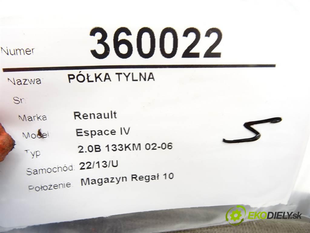 Renault Espace IV  2003 98 kW 2.0B 133KM 02-06 2000 Pláto zadná  (Pláta zadné)