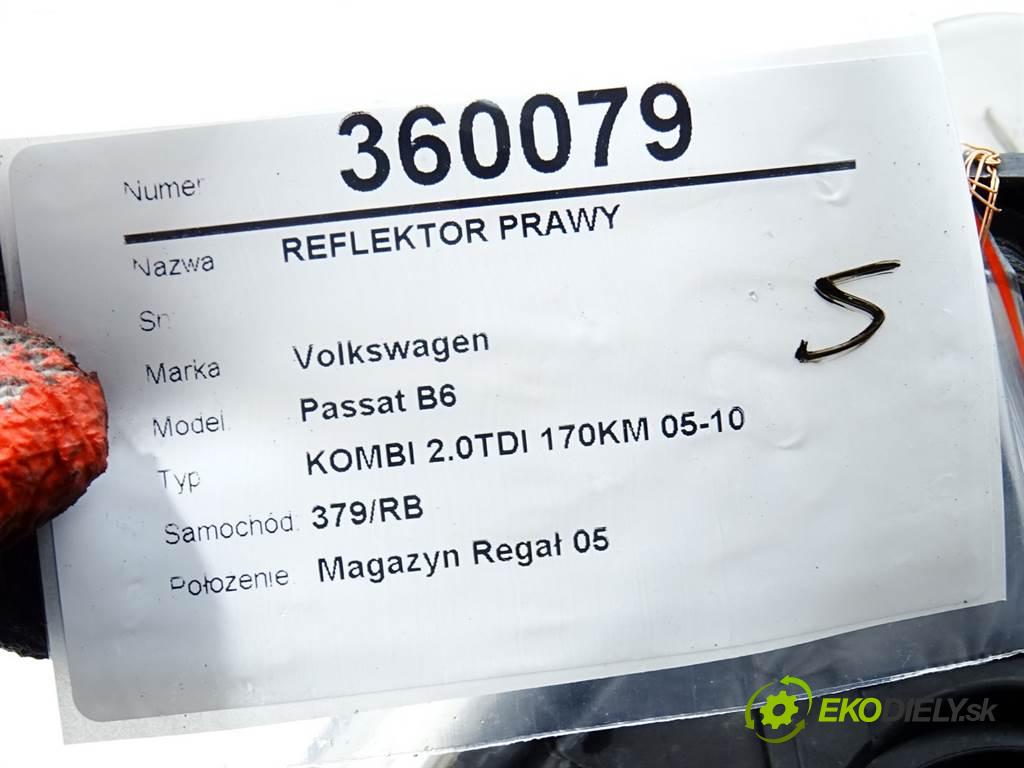 Volkswagen Passat B6  2007 125 kW KOMBI 2.0TDI 170KM 05-10 2000 Svetlomet pravy 3C0941752G (Pravé)