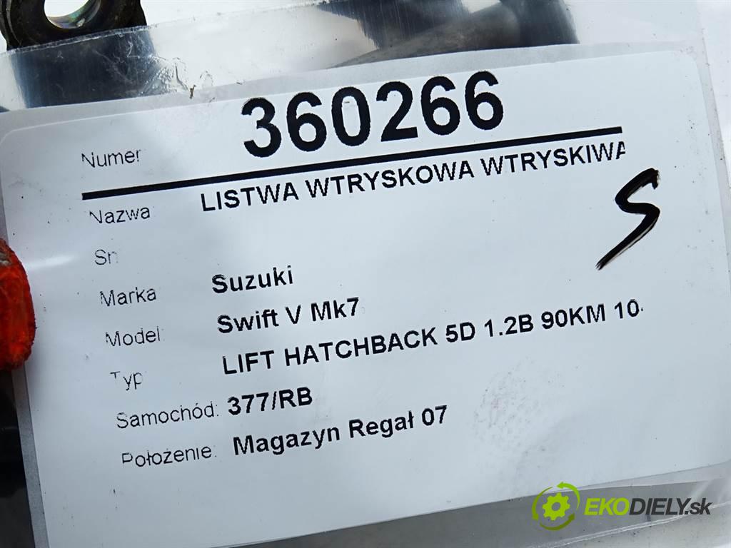 Suzuki Swift V Mk7  2015 69 kW LIFT HATCHBACK 5D 1.2B 90KM 10-17 1200 Lišta vstrekovacia Vstrekovacie ventily 008052226 (Vstrekovacie lišty)