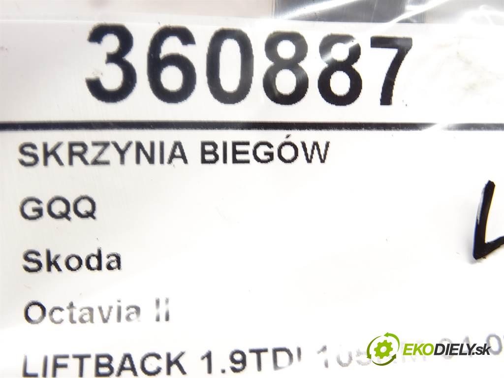 Skoda Octavia II  2006 77 kW LIFTBACK 1.9TDI 105KM 04-08 1900 převodovka GQQ (Převodovky)