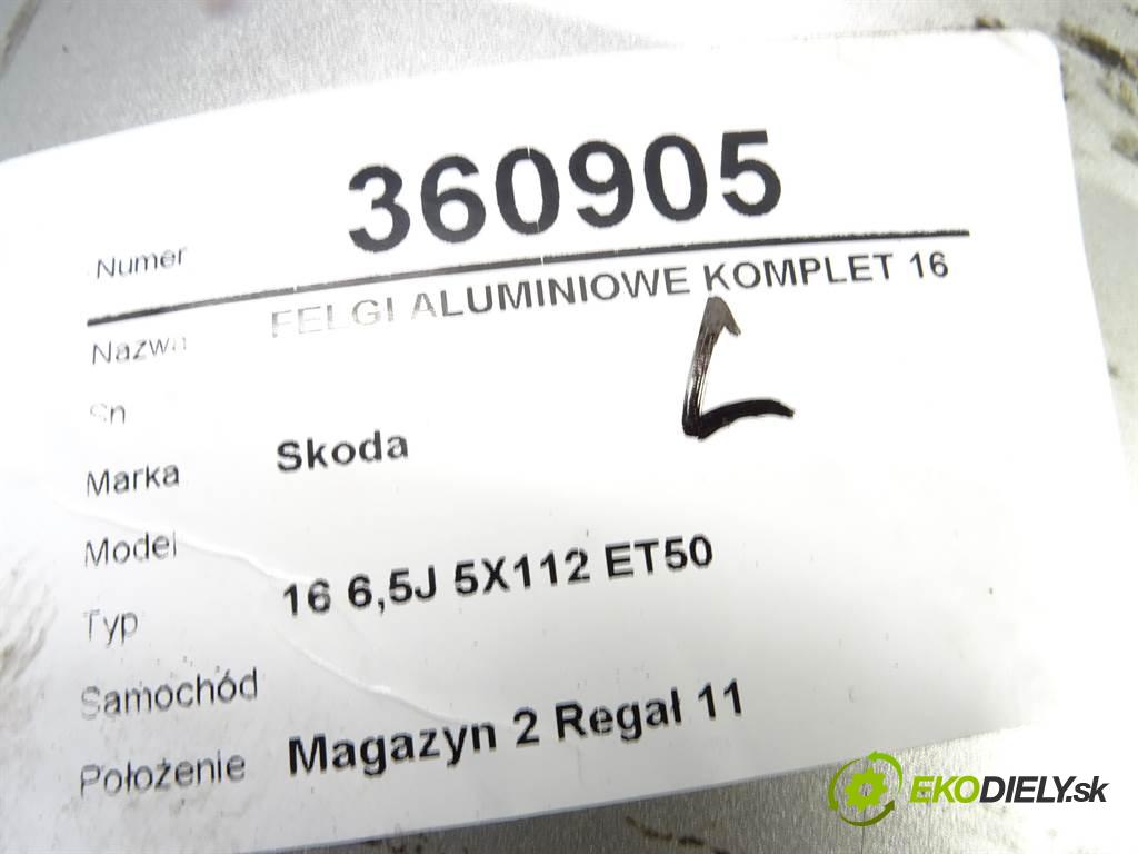 Skoda     16 6,5J 5X112 ET50  disky hliníkové 16  (Hliníkové)