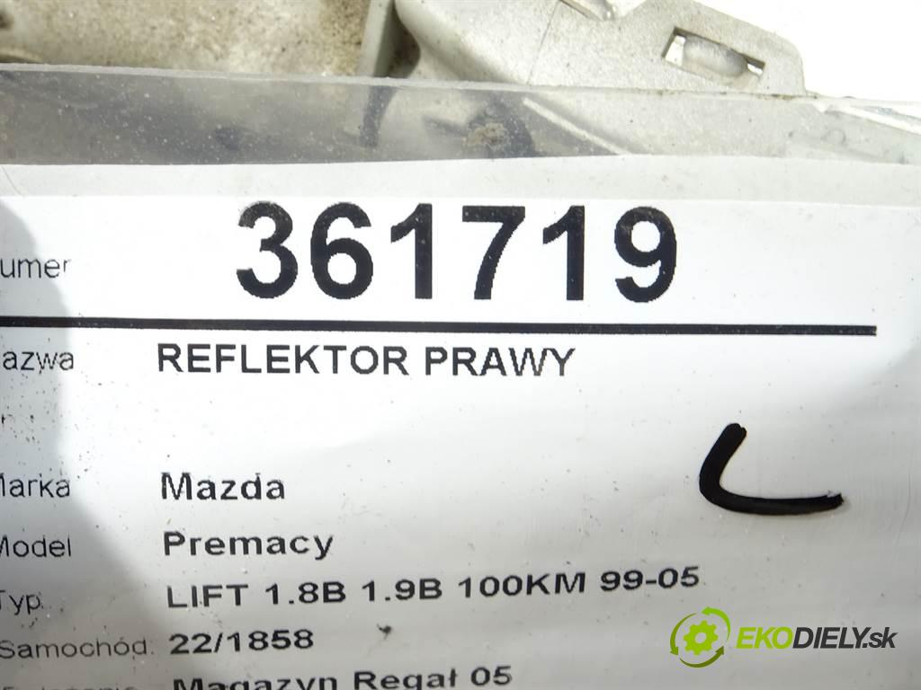 Mazda Premacy  2002 74 kW LIFT 1.8B 1.9B 100KM 99-05 1800 Svetlomet pravy  (Pravé)