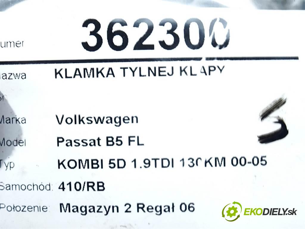 Volkswagen Passat B5 FL  2004 74 kW KOMBI 5D 1.9TDI 130KM 00-05 1900 klika zadní část dveří 3B9827566