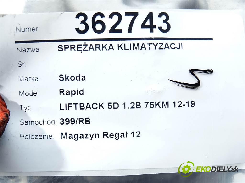 Skoda Rapid  2014 55 kW LIFTBACK 5D 1.2B 75KM 12-19 1200 kompresor klimatizace 6R0820803F (Kompresory)