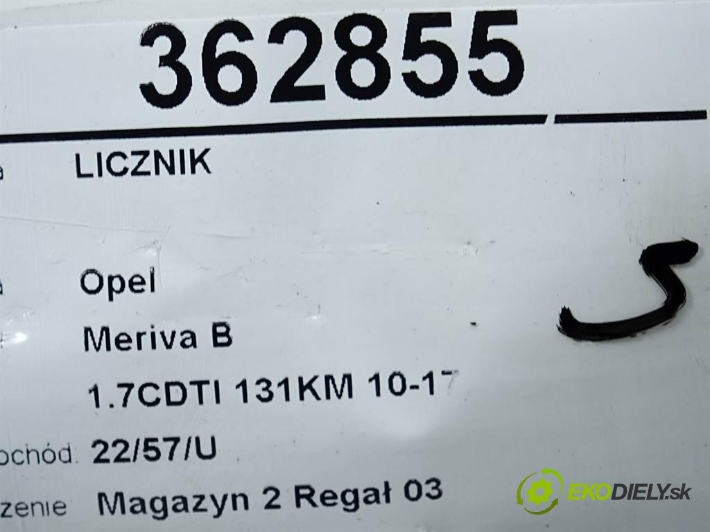 Opel Meriva B  2010 81 kW 1.7CDTI 131KM 10-17 1700 Prístrojovka 13346210 (Prístrojové dosky, displeje)