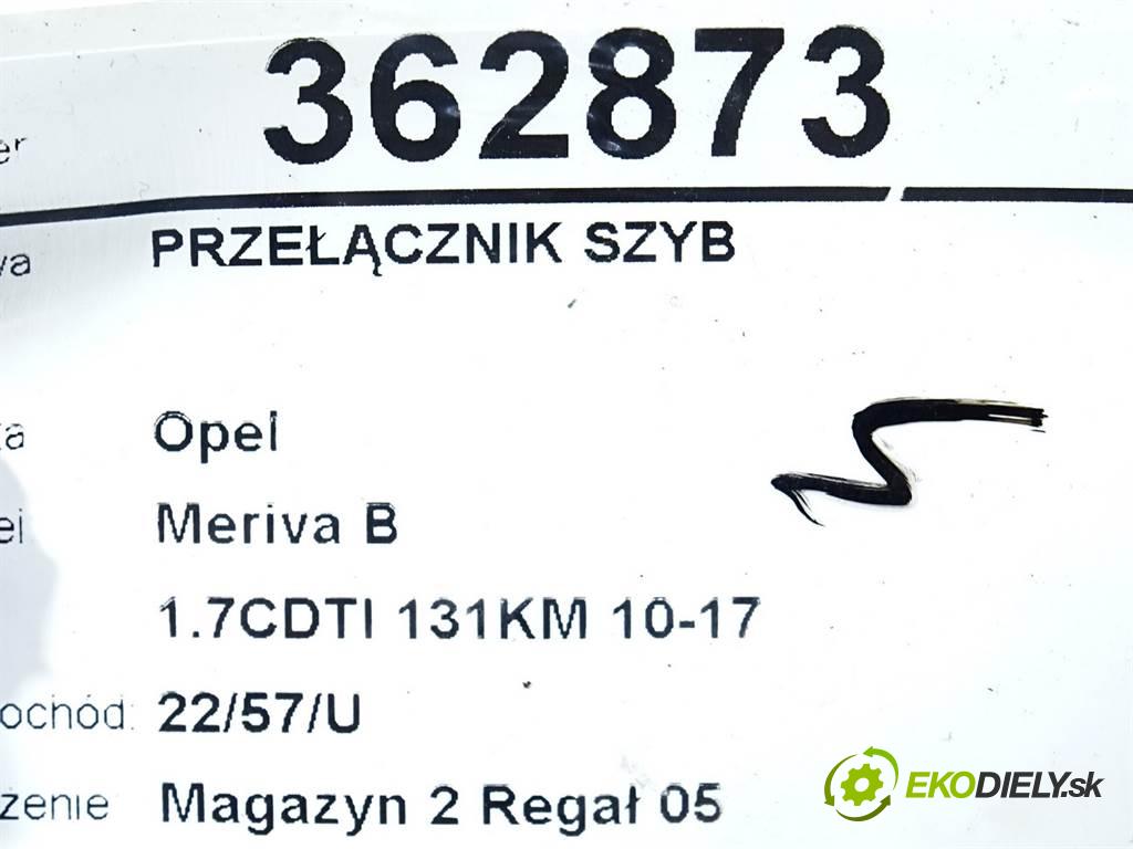 Opel Meriva B  2010 81 kW 1.7CDTI 131KM 10-17 1700 Prepínač okien 13305011 (Prepínače, spínače, tlačidlá a ovládače kúrenia)