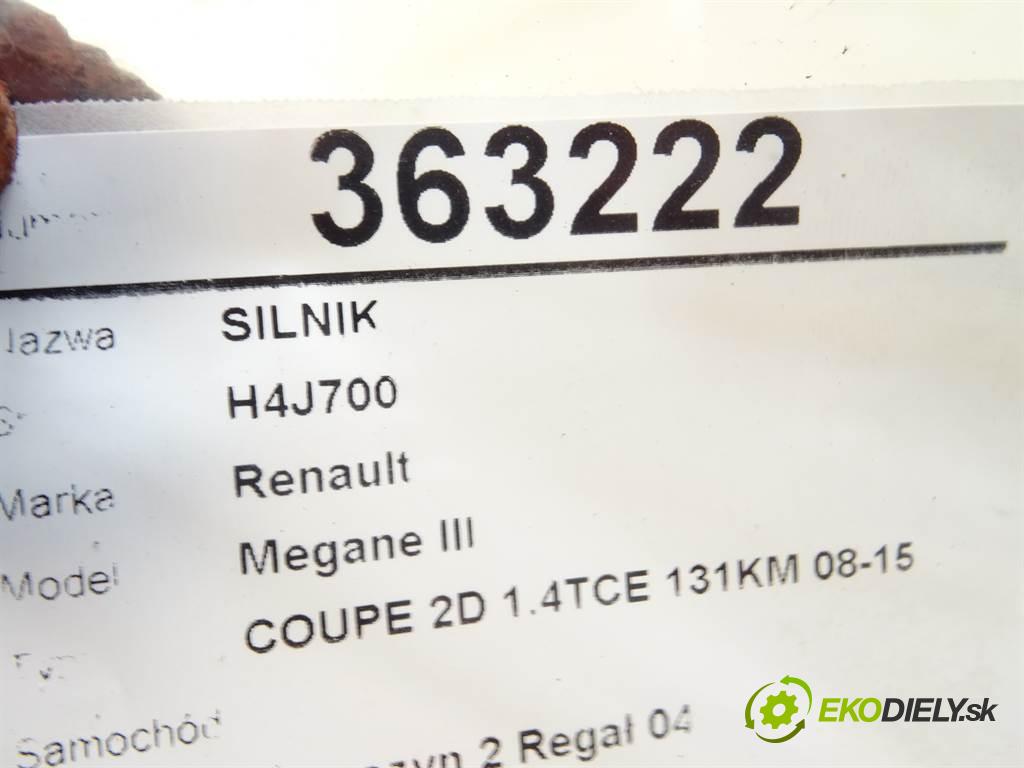 Renault Megane III    COUPE 2D 1.4TCE 131KM 08-15  motor H4J700 (Motory (kompletní))