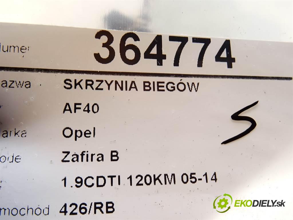 Opel Zafira B  2005 88 kW 1.9CDTI 120KM 05-14 1900 Prevodovka 12992728A (Prevodovky)